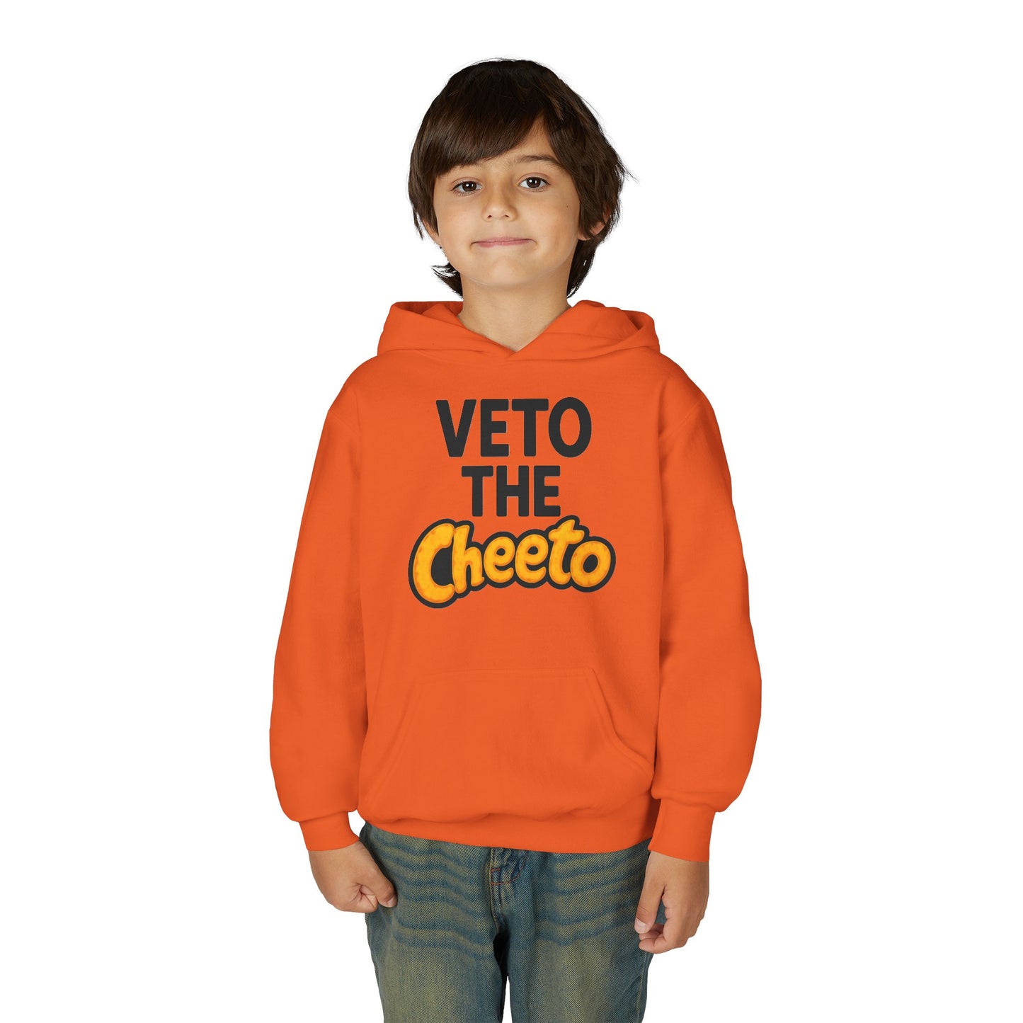 Veto the Cheeto Youth Hoodie – Tiny but Defiant