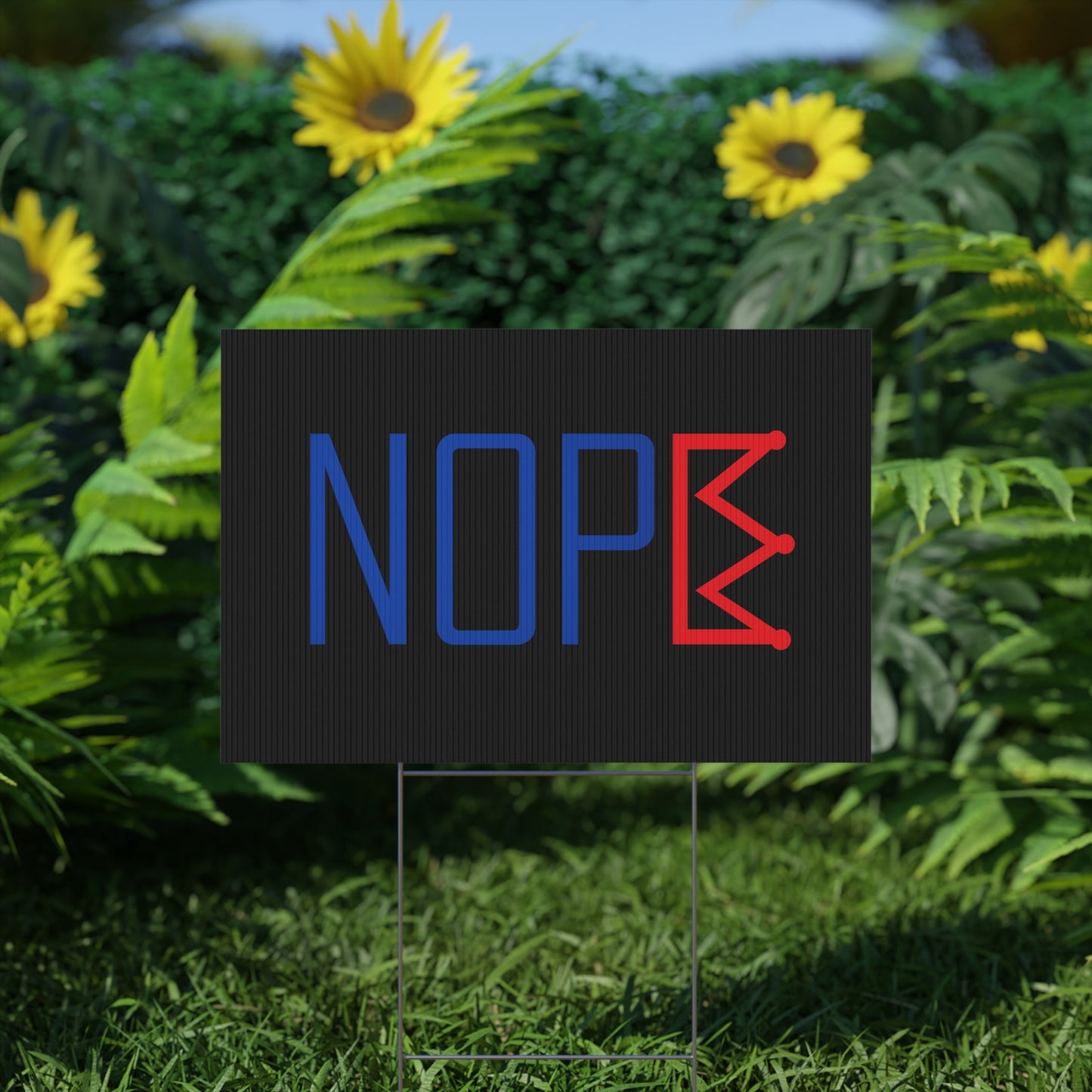 Black NOPE Crown Yard Sign – Defy the Throne