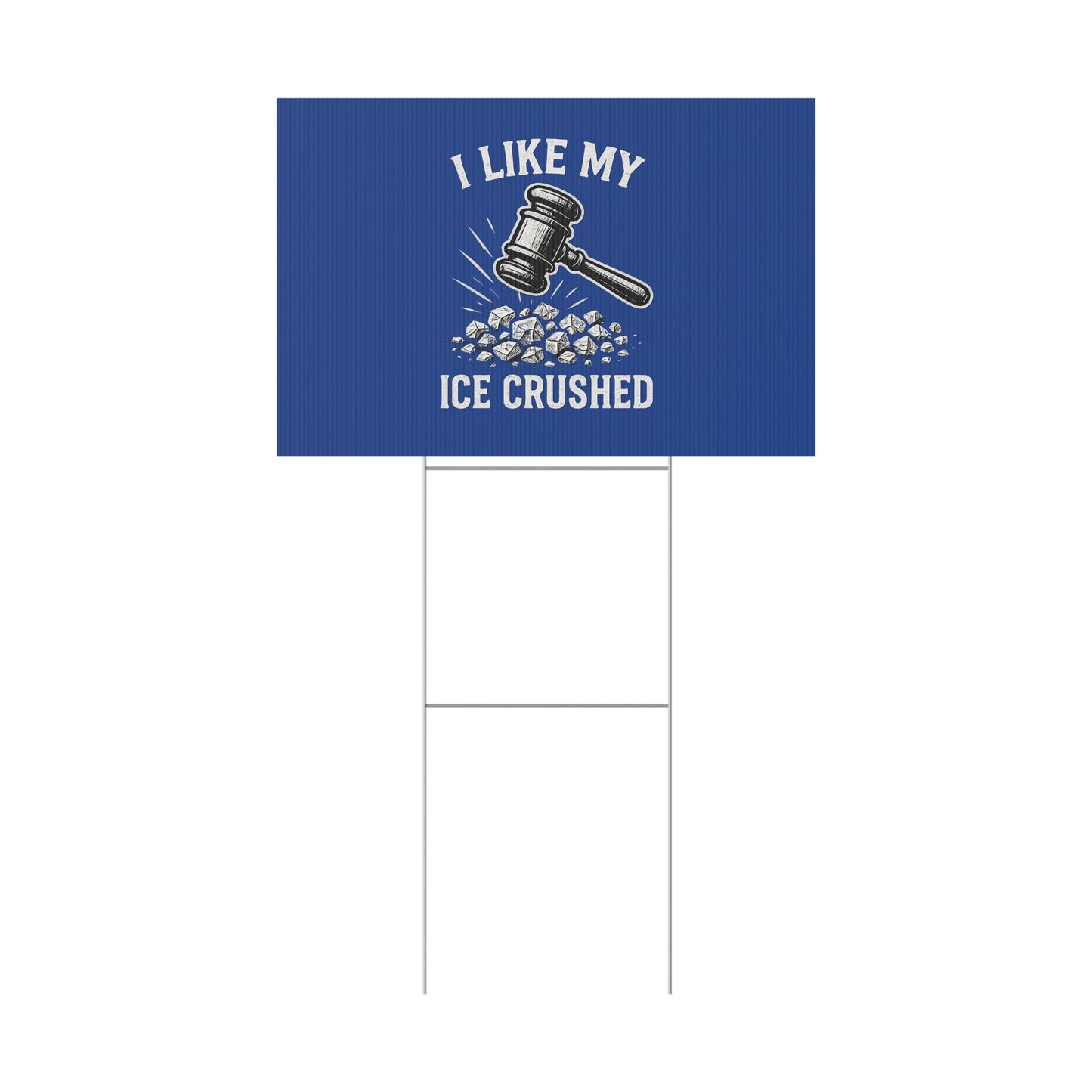 Dark Blue Crushed ICE Protest Yard Sign