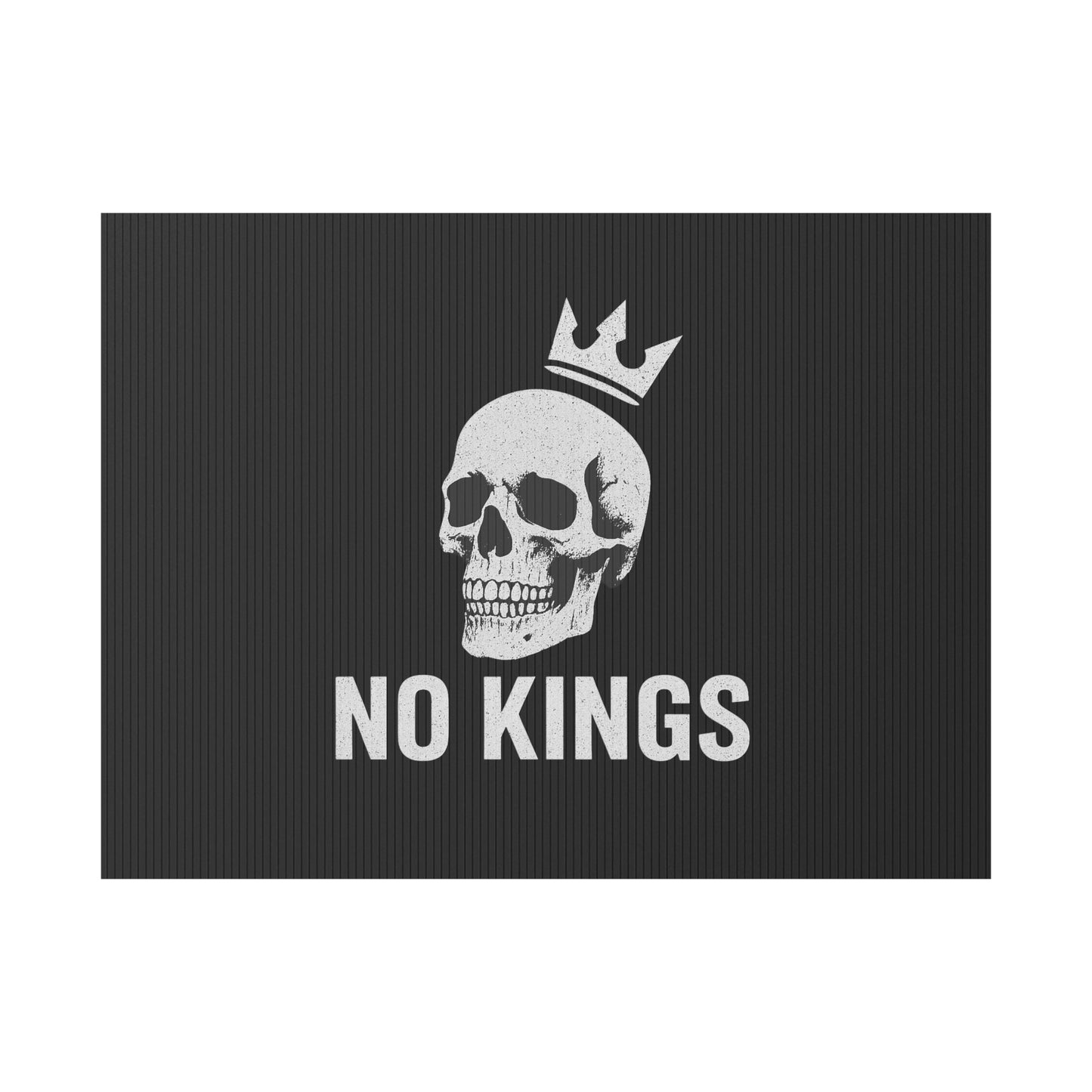 Black Yard Sign - 'No Kings' Design