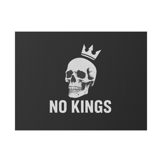 Black Yard Sign - 'No Kings' Design
