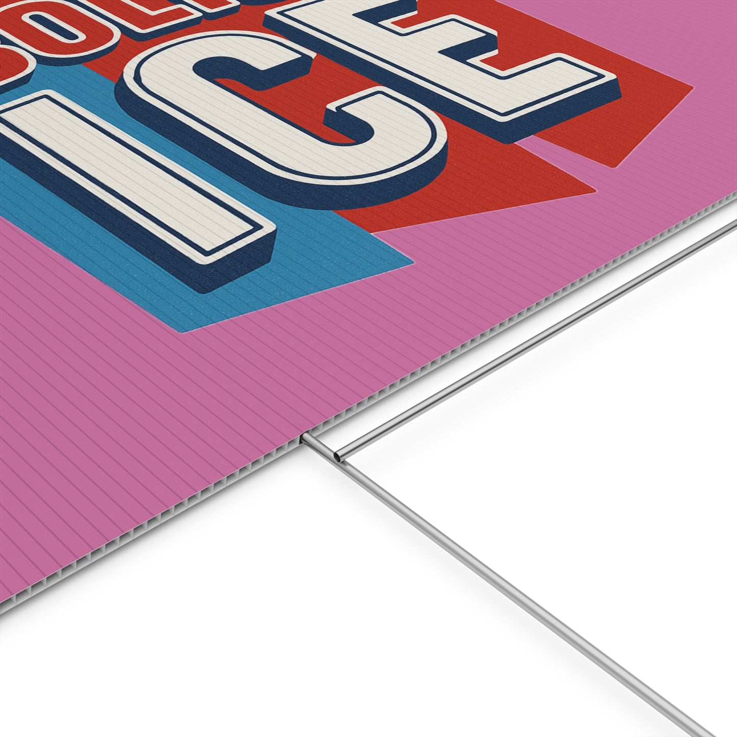 Light Pink Abolish ICE Yard Sign