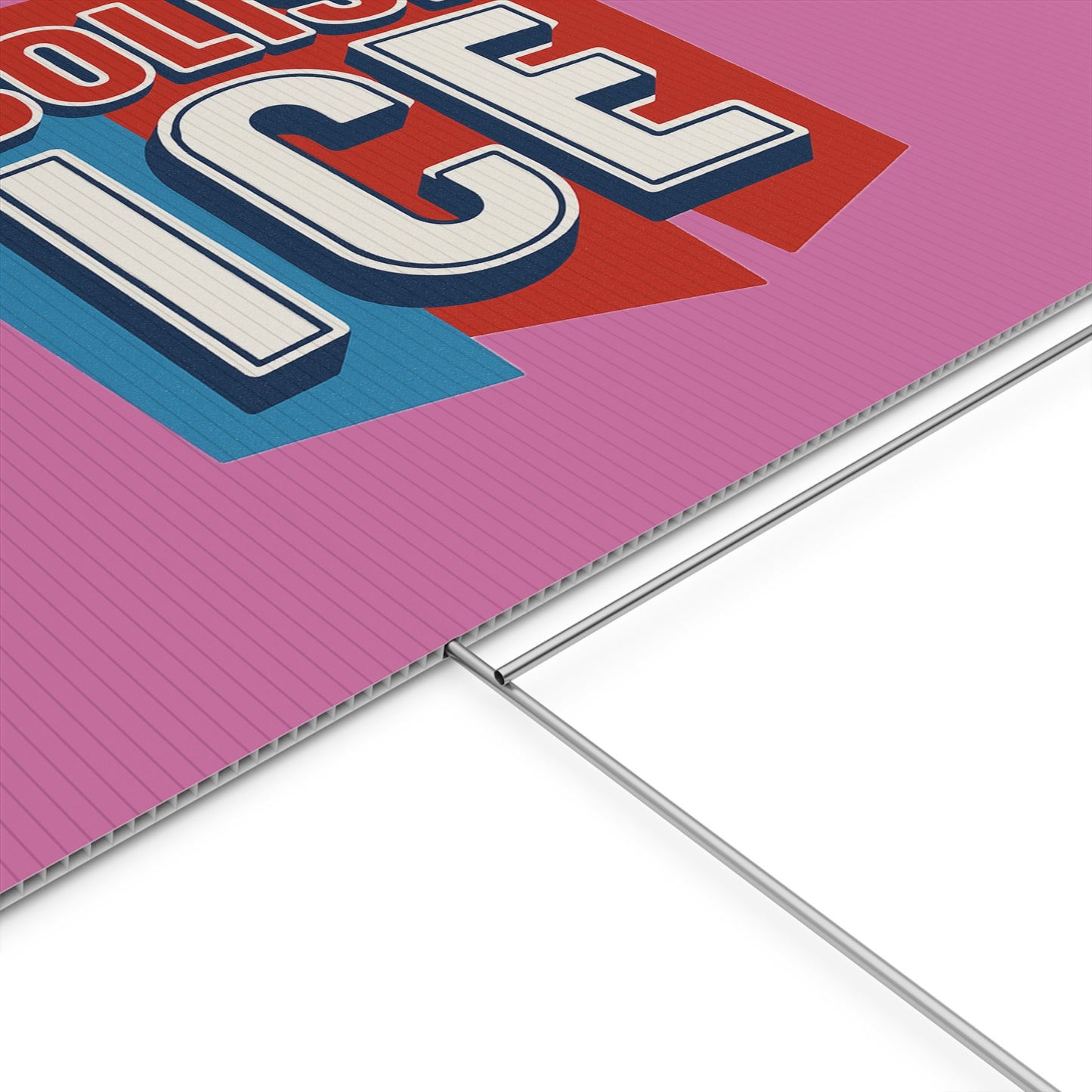 Light Pink Abolish ICE Yard Sign