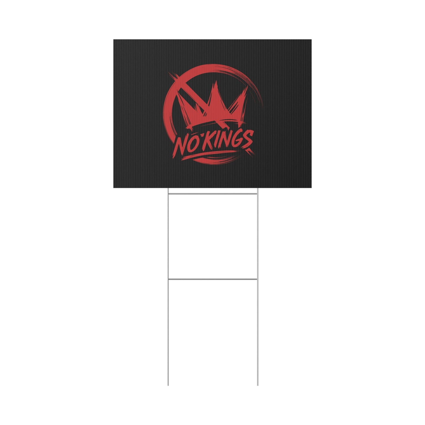 Black “No Kings” Protest Yard Sign