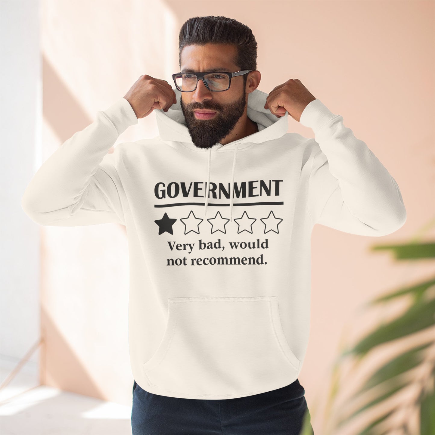 Fleece Hoodie with 1/5 Stars Would Not Recommend Design