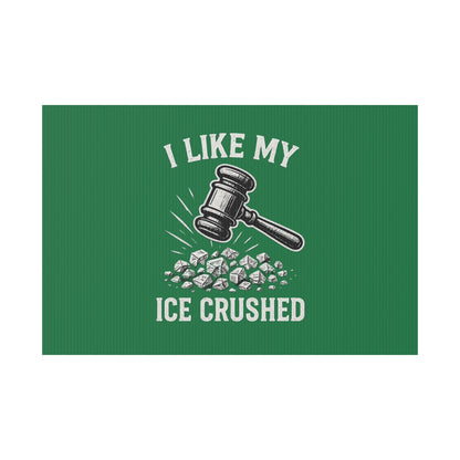 Dark Green Crushed ICE Protest Yard Sign