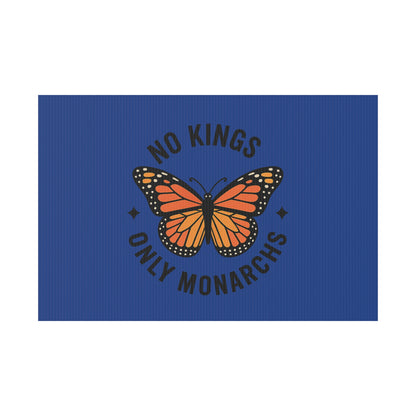 Dark Blue No Kings Only Monarchs Yard Sign