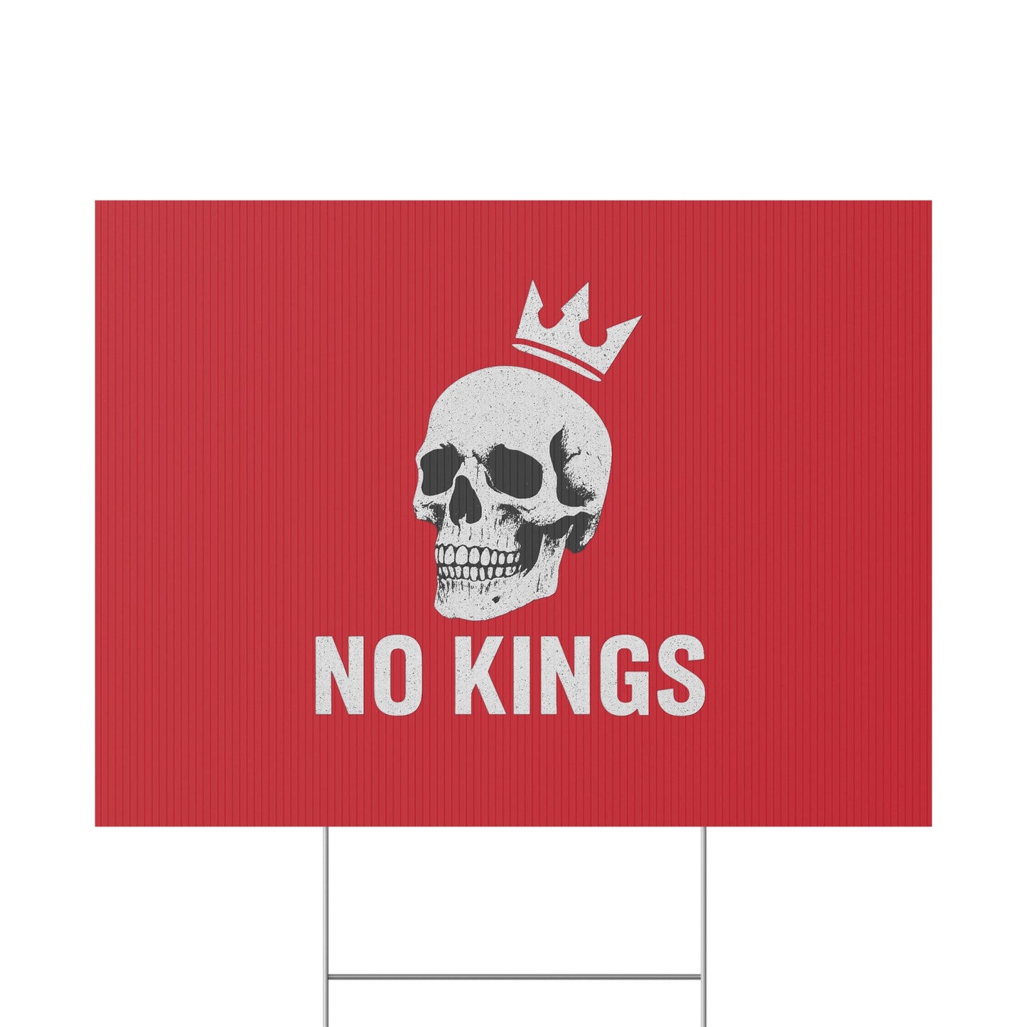 Dark Red Yard Sign - 'No Kings' Design