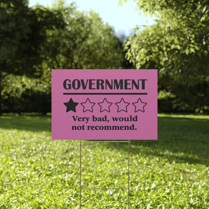 Pink Yard Sign - 1/5 Stars Would Not Recommend - protest shirt from No Kings Store
