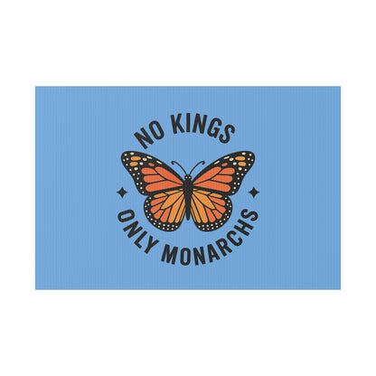 Light Blue No Kings Only Monarchs Yard Sign