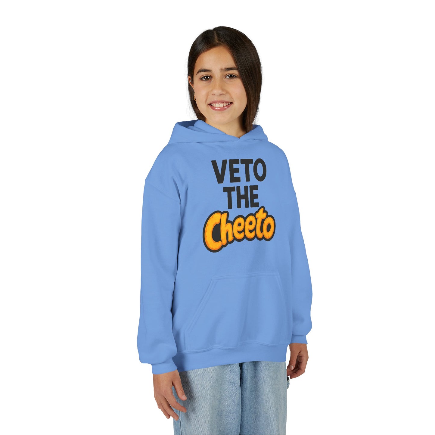 Veto the Cheeto Youth Hoodie – Tiny but Defiant