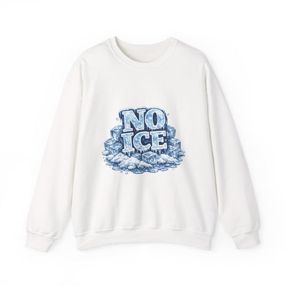 No ICE Crewneck Sweatshirt — Retro Iced Typography Graphic Sweatshirt