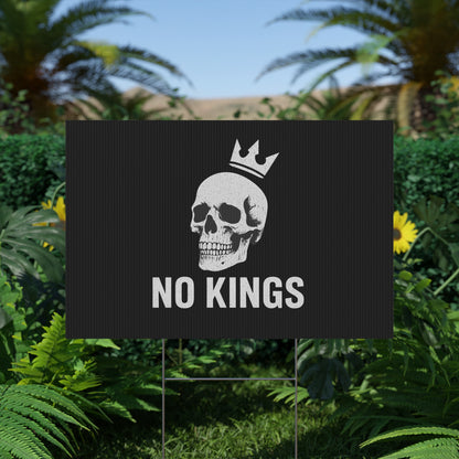 Black Yard Sign - 'No Kings' Design