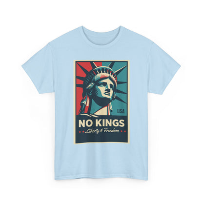 Statue of Liberty Tee - No Kings, Unisex Heavy Cotton T-Shirt, Freedom Shirt, Patriotic Apparel for Celebrations, Gift for Enthusiasts