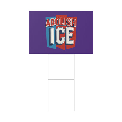 Dark Purple Abolish ICE Yard Sign