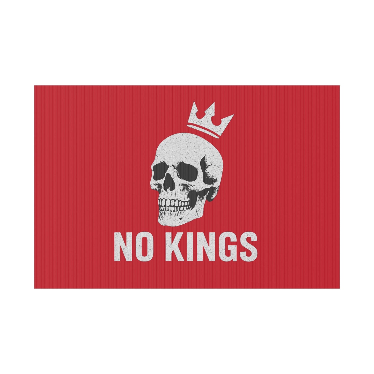 Dark Red Yard Sign - 'No Kings' Design
