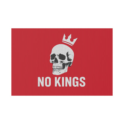Dark Red Yard Sign - 'No Kings' Design
