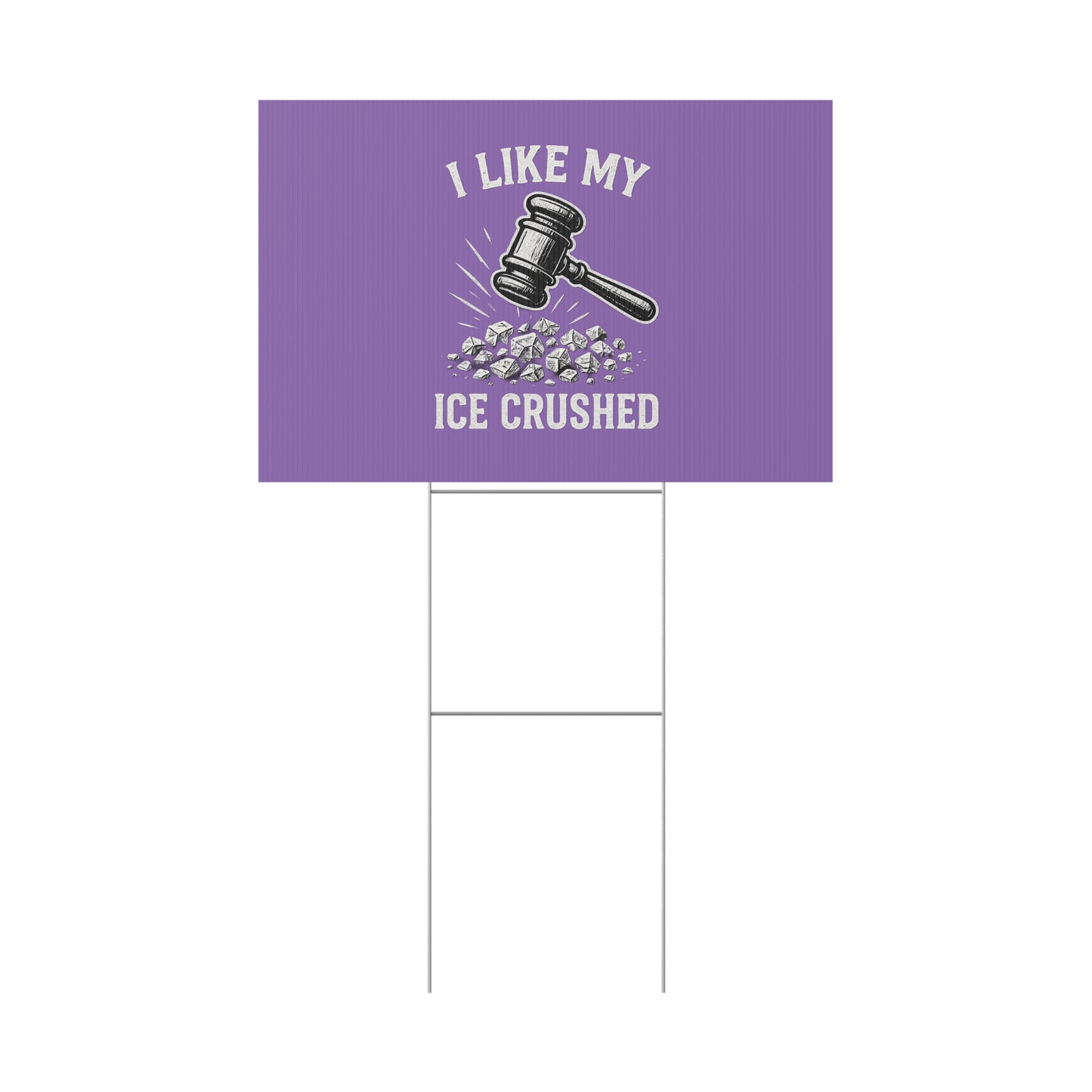 Light Purple Crushed ICE Protest Yard Sign