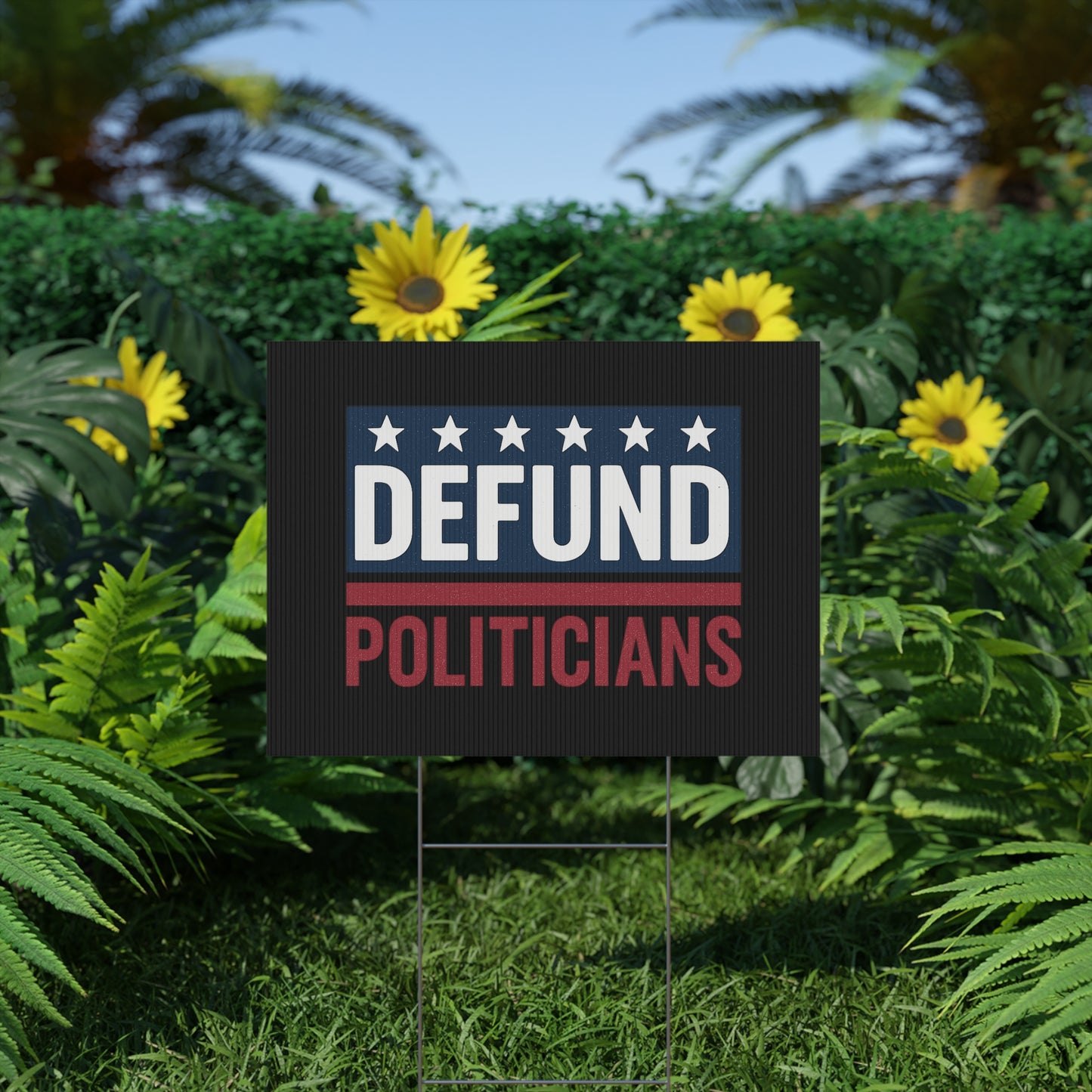 Black Defund Politicians yard sign