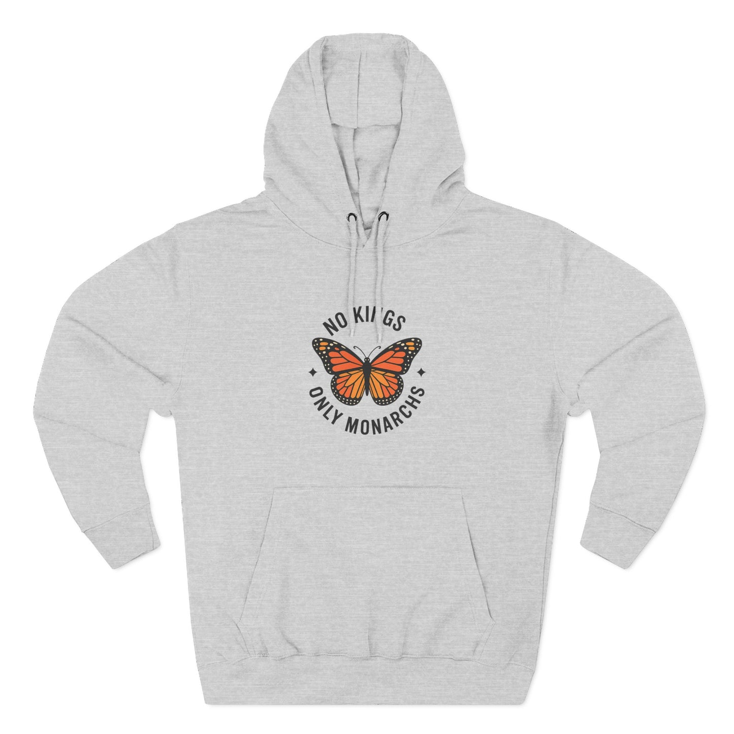No Kings Only Monarchs Hoodie, Gift for Nature Lovers, Cozy Casual Wear, Perfect for Fall