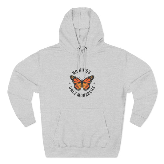 No Kings Only Monarchs Hoodie, Gift for Nature Lovers, Cozy Casual Wear, Perfect for Fall