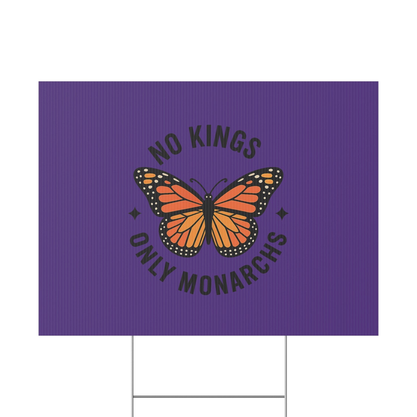 Purple No Kings Only Monarchs  Yard Sign, No Kings Since 1776, Holiday Decoration, Lawn Decor for July 4th, Independence Day Sign, Political Statement Sign