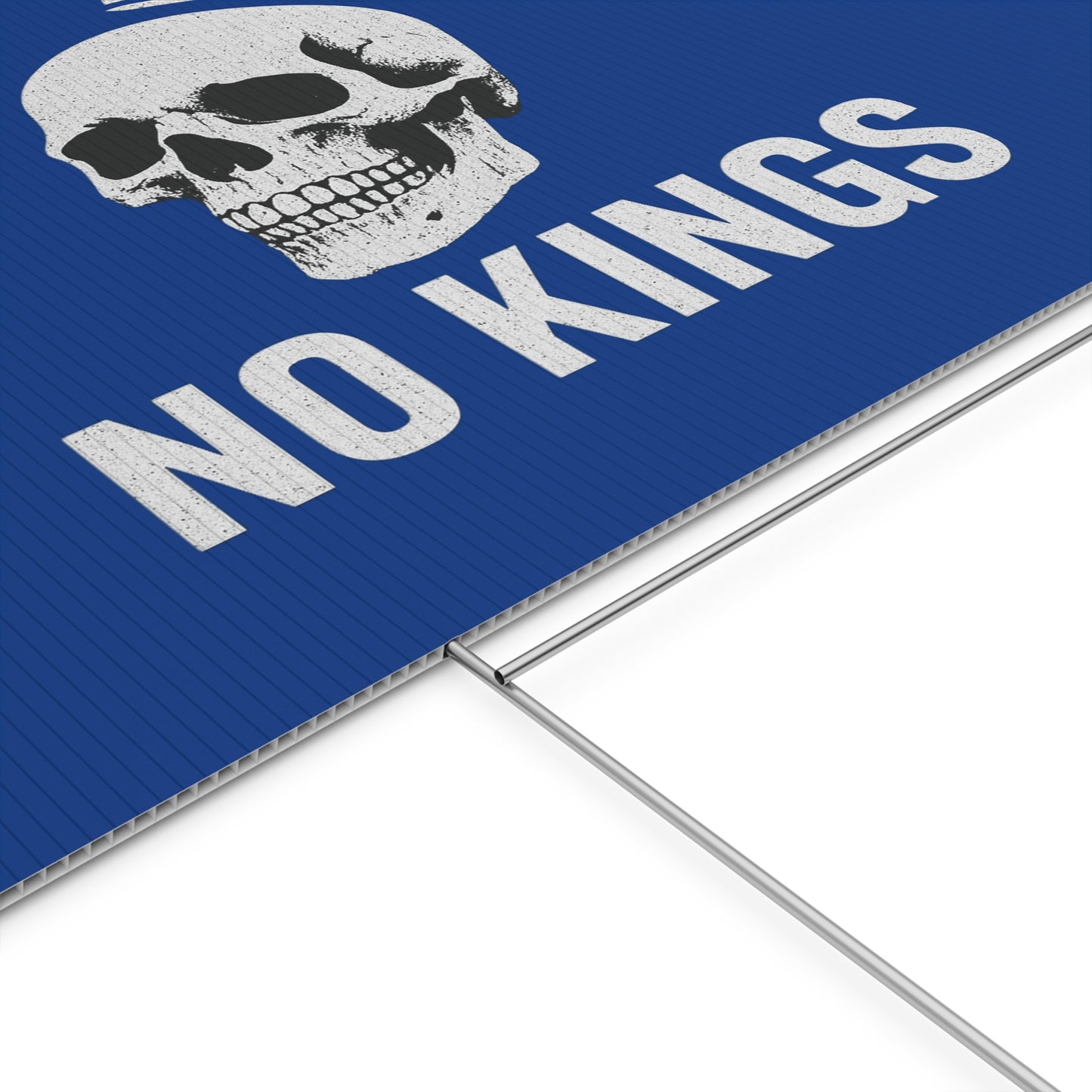 Blue Yard Sign - 'No Kings' Design