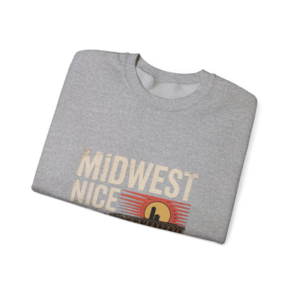 Midwest Nice But Fuck Ice Crewneck Sweatshirt