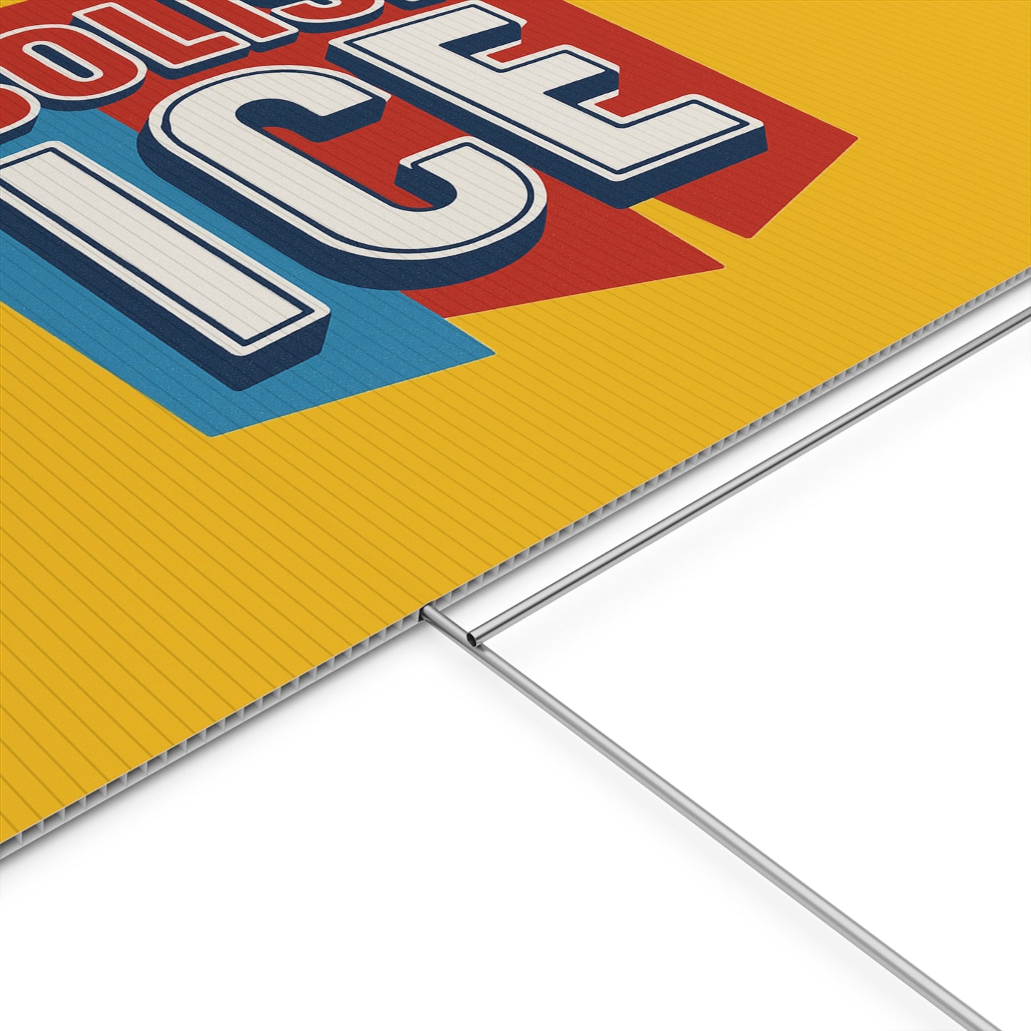 Yellow Abolish ICE Yard Sign