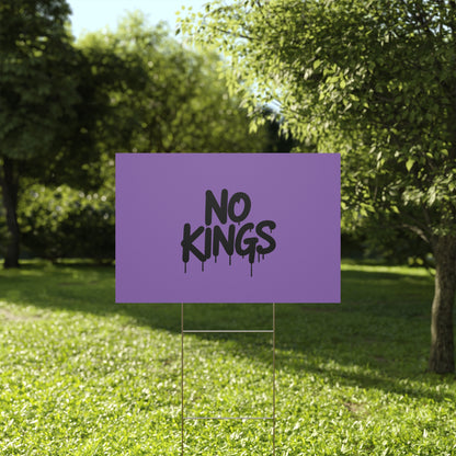 Light Purple Spray Paint No Kings Protest Yard Sign