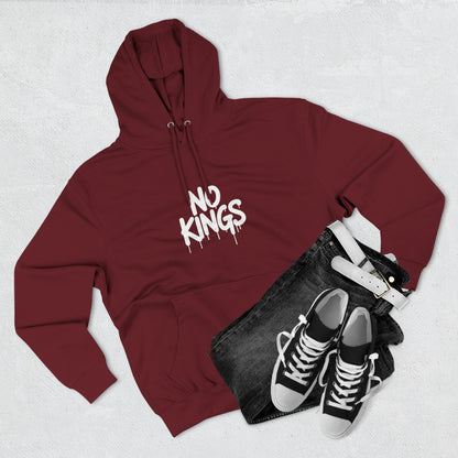 No Kings Spray Paint Protest Fleece Hoodie