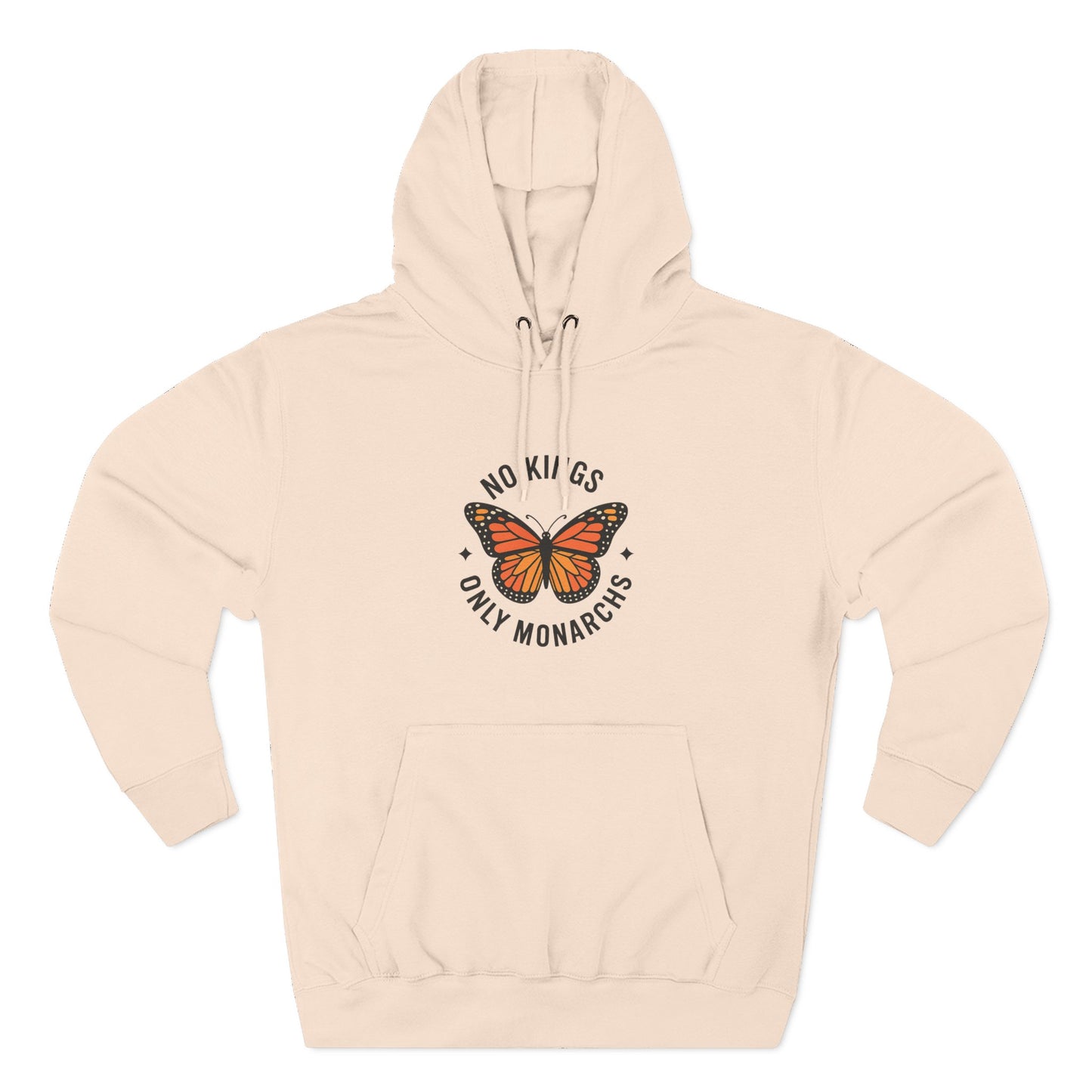 No Kings Only Monarchs Hoodie, Gift for Nature Lovers, Cozy Casual Wear, Perfect for Fall