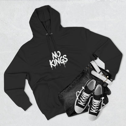 No Kings Spray Paint Protest Fleece Hoodie