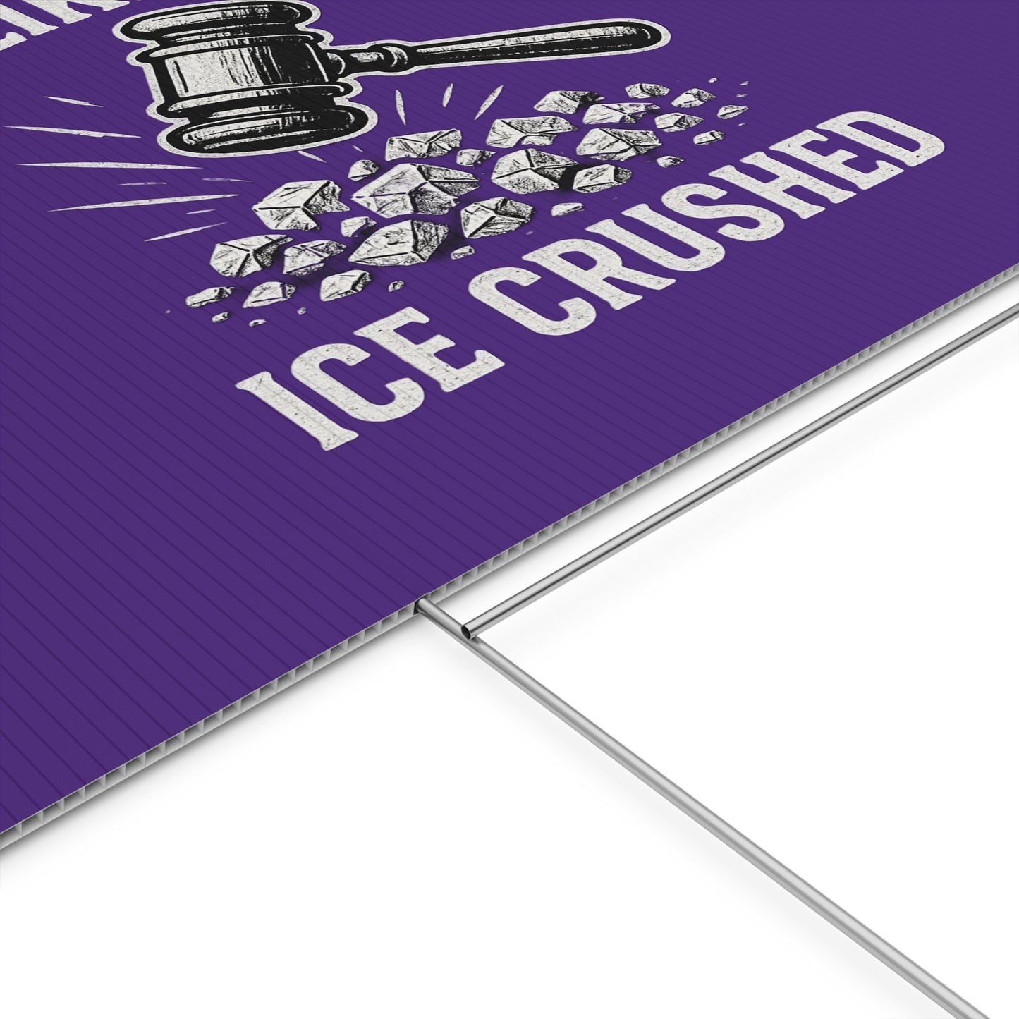 Dark Purple Crushed ICE Protest Yard Sign