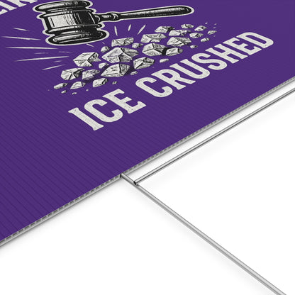 Dark Purple Crushed ICE Protest Yard Sign
