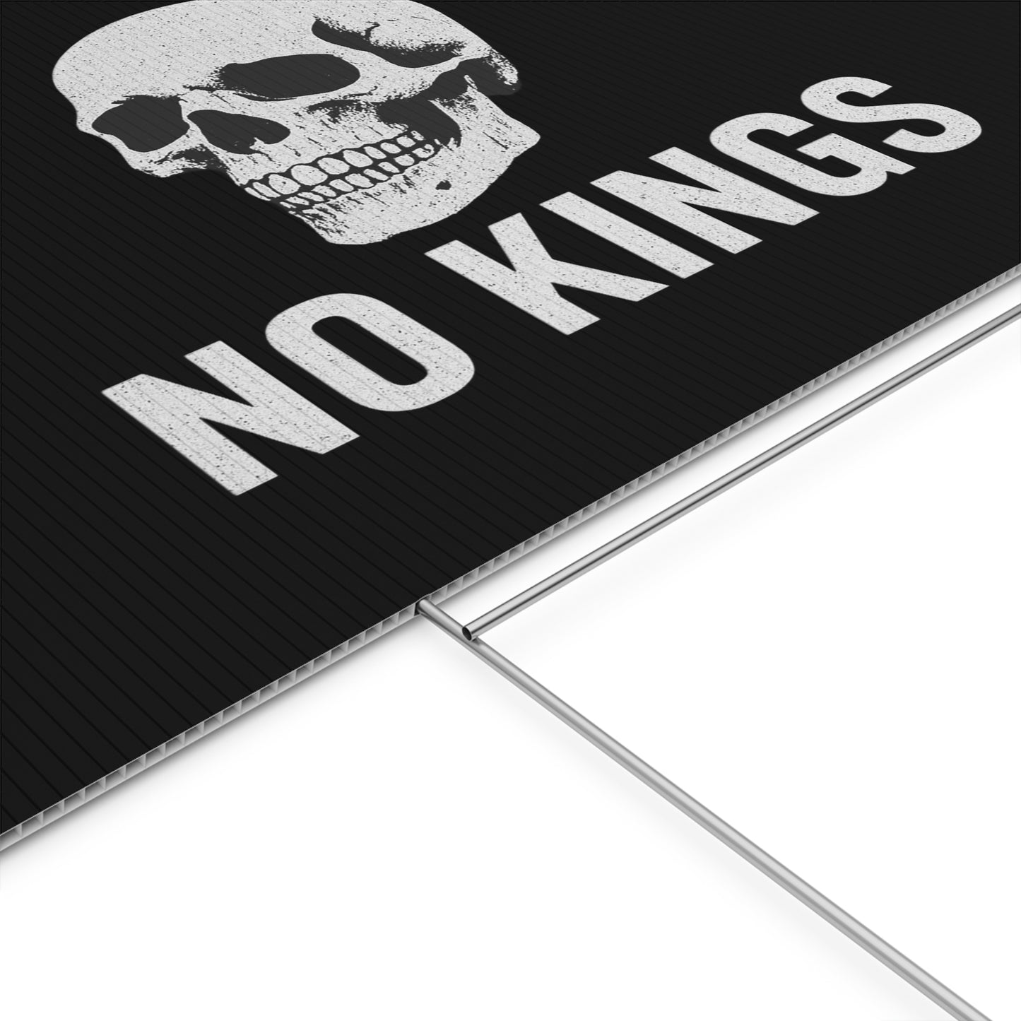 Black Yard Sign - 'No Kings' Design