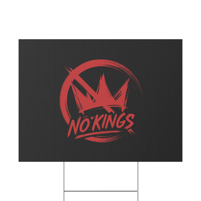 Black “No Kings” Protest Yard Sign