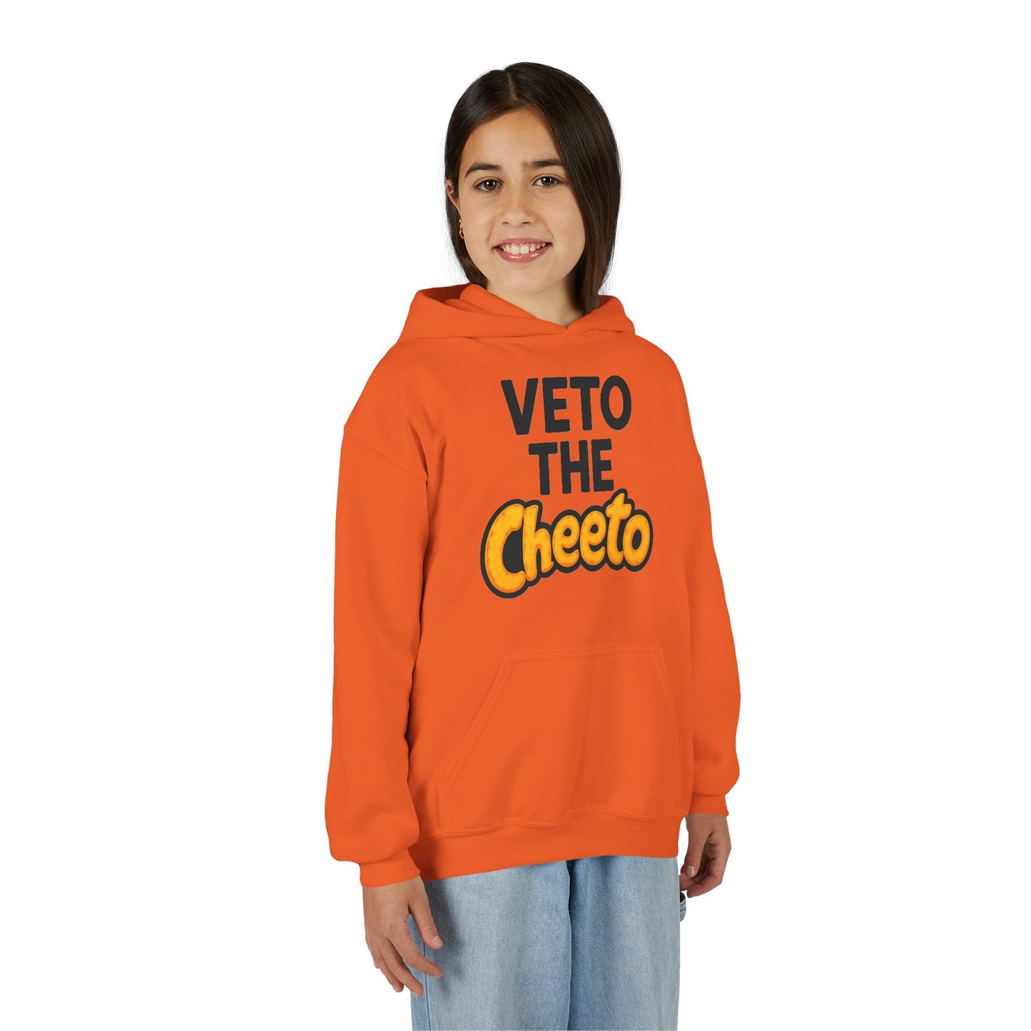 Veto the Cheeto Youth Hoodie – Tiny but Defiant