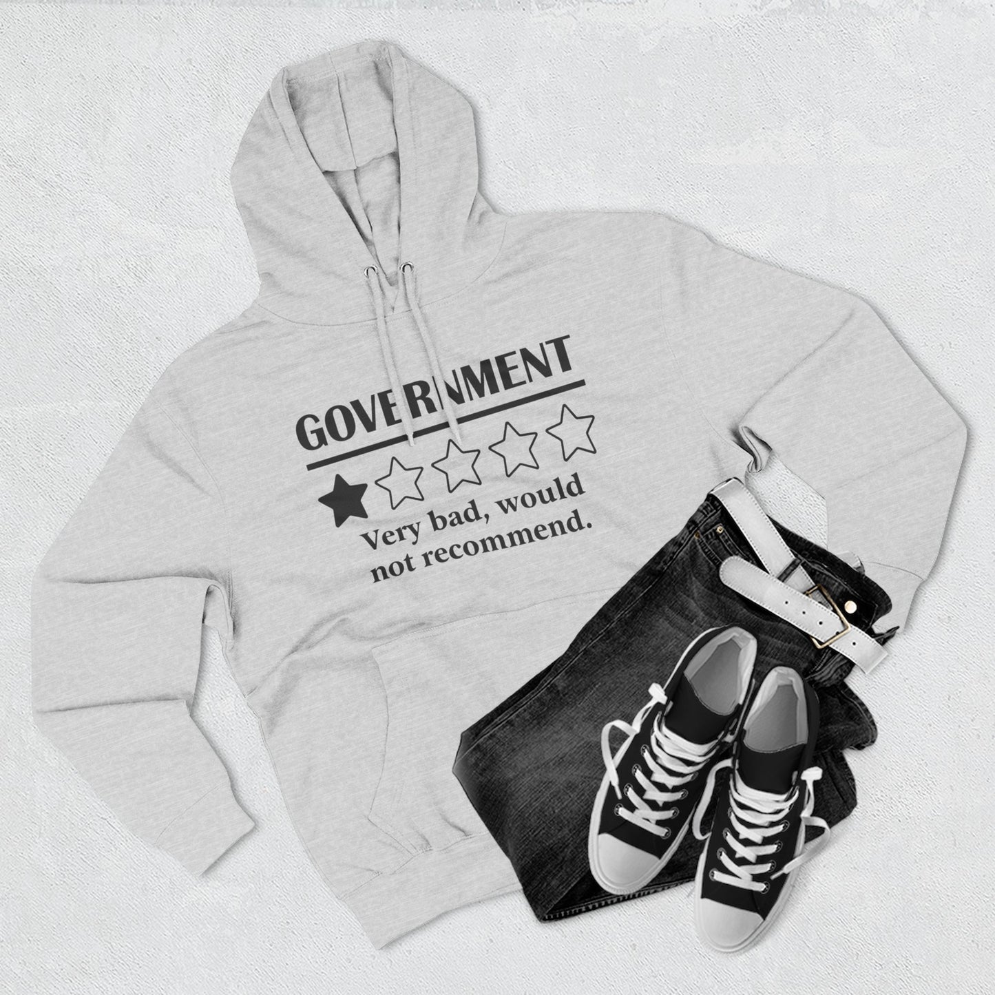 Fleece Hoodie with 1/5 Stars Would Not Recommend Design