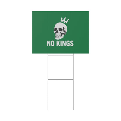 Dark Green Yard Sign - 'No Kings' Design