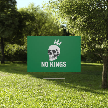 Dark Green Yard Sign - 'No Kings' Design