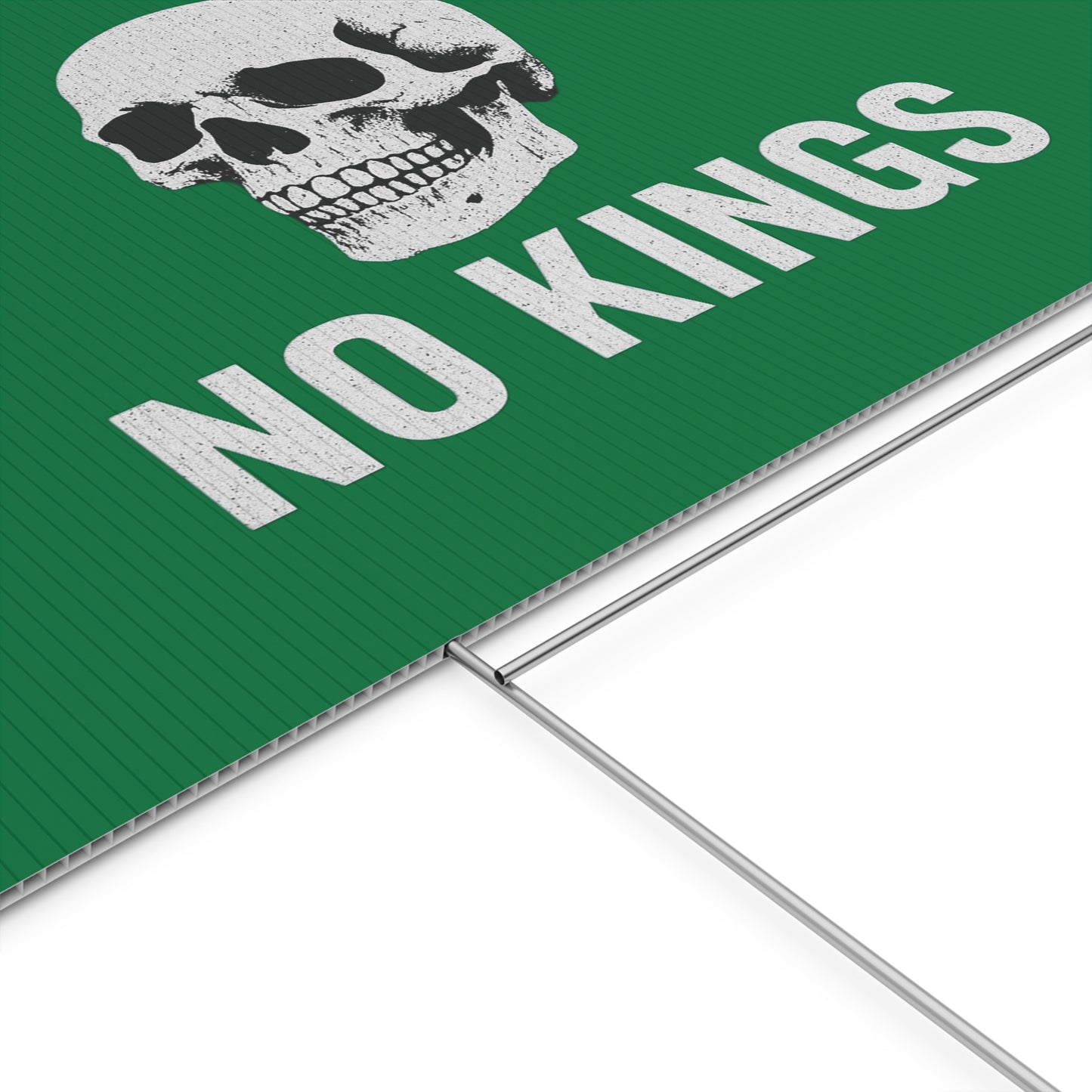 Dark Green Yard Sign - 'No Kings' Design