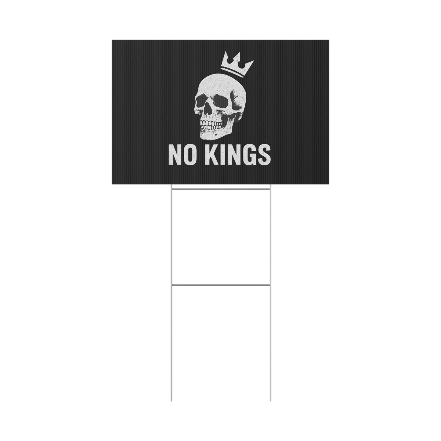 Black Yard Sign - 'No Kings' Design