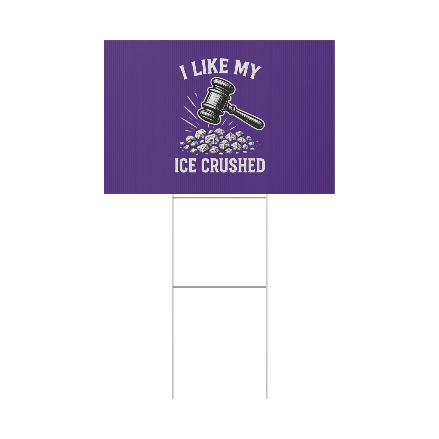 Dark Purple Crushed ICE Protest Yard Sign