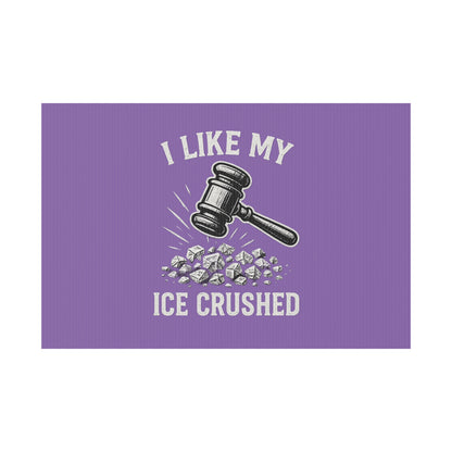 Light Purple Crushed ICE Protest Yard Sign