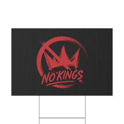 Black “No Kings” Protest Yard Sign