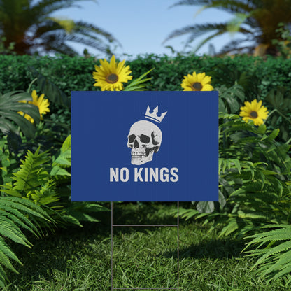 Blue Yard Sign - 'No Kings' Design