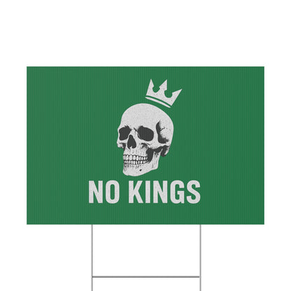 Dark Green Yard Sign - 'No Kings' Design