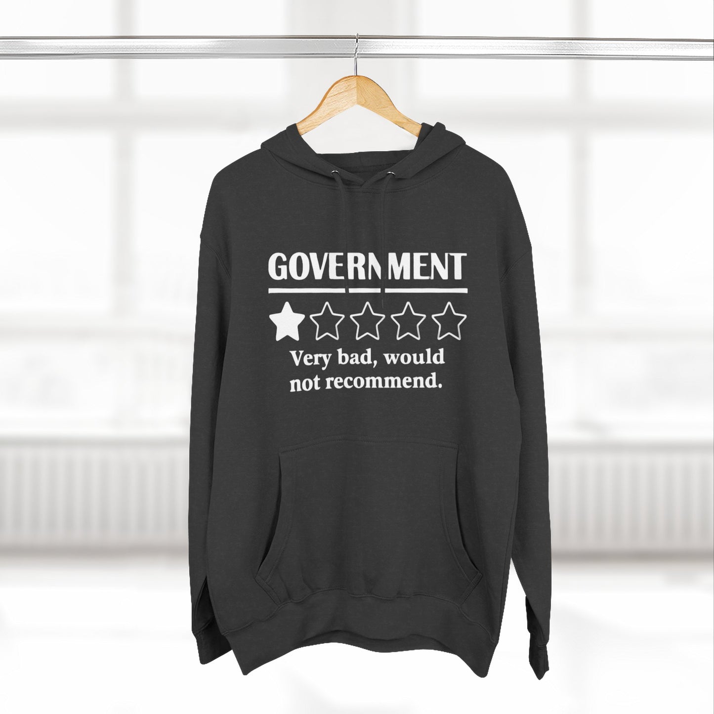 Fleece Hoodie with 1/5 Stars Would Not Recommend Design