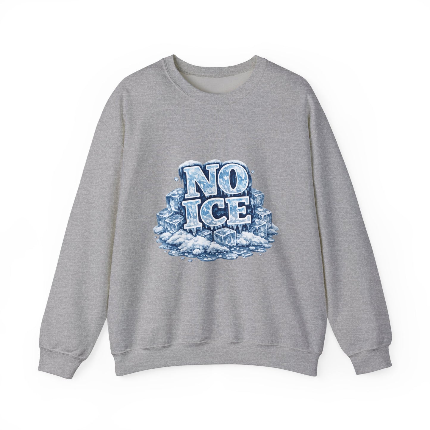 No ICE Crewneck Sweatshirt — Retro Iced Typography Graphic Sweatshirt